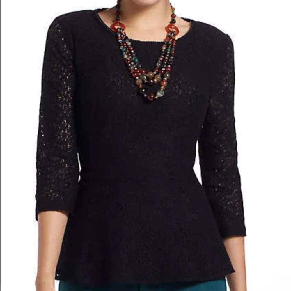 Anthropologie Moulinette Soeurs peplum top black